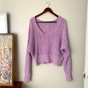 Lilac Free People Cotton Sweater